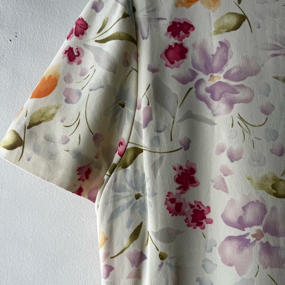 Vintage Talbots Silk Full Length Flower Dress - Picture 7 of 8